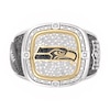 Thumbnail Image 1 of True Fans Seattle Seahawks Championship Ring Sterling Silver & 10K Yellow Gold Ring