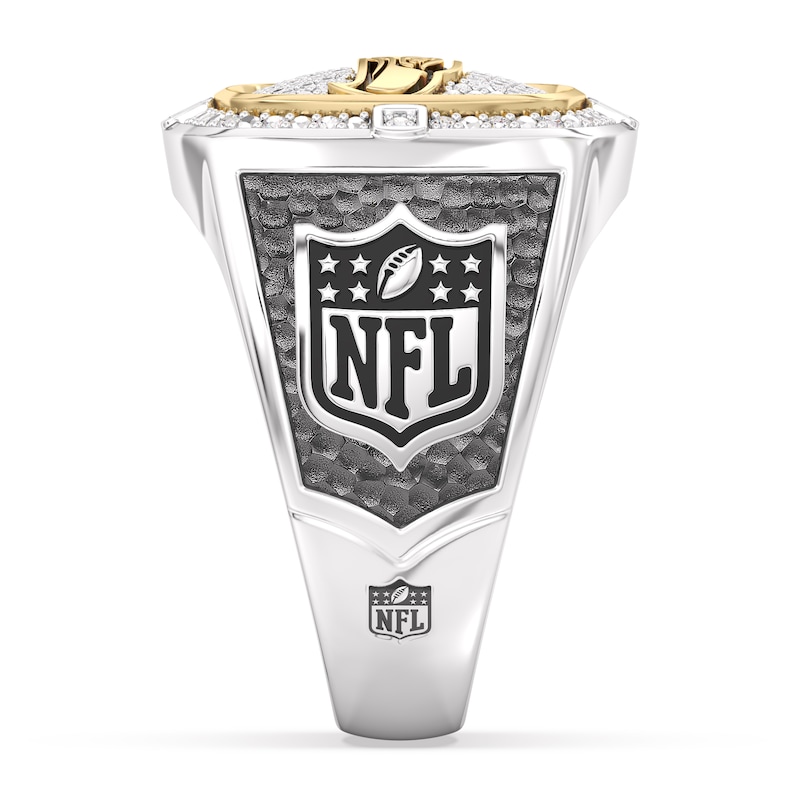 Main Image 4 of True Fans Seattle Seahawks Championship Ring Sterling Silver & 10K Yellow Gold Ring