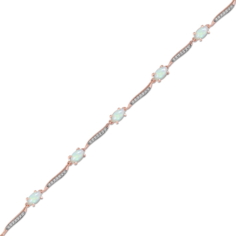 Main Image 2 of Ethiopian Opal & Diamond Bracelet 10K Rose Gold 7.25&quot;