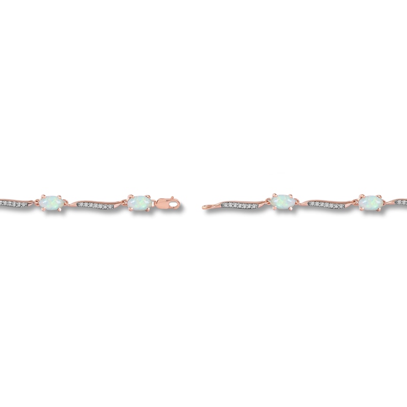 Main Image 3 of Ethiopian Opal & Diamond Bracelet 10K Rose Gold 7.25&quot;