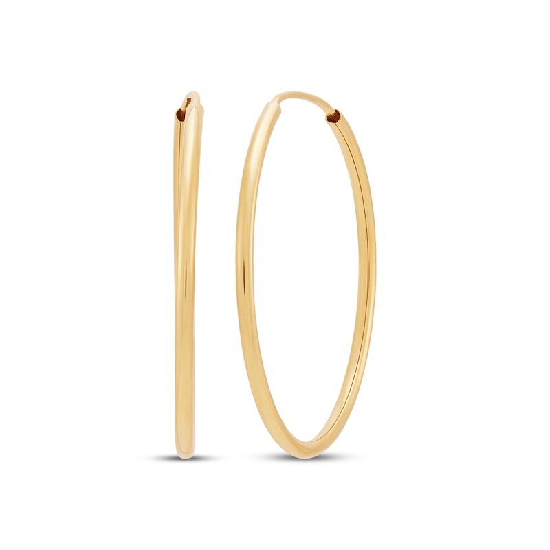 Main Image 1 of Polished Endless Hoop Earrings 14K Yellow Gold 20mm