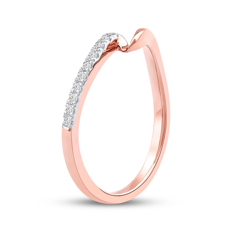 Main Image 2 of Diamond Swirl Anniversary Ring 1/15 ct tw 10K Rose Gold