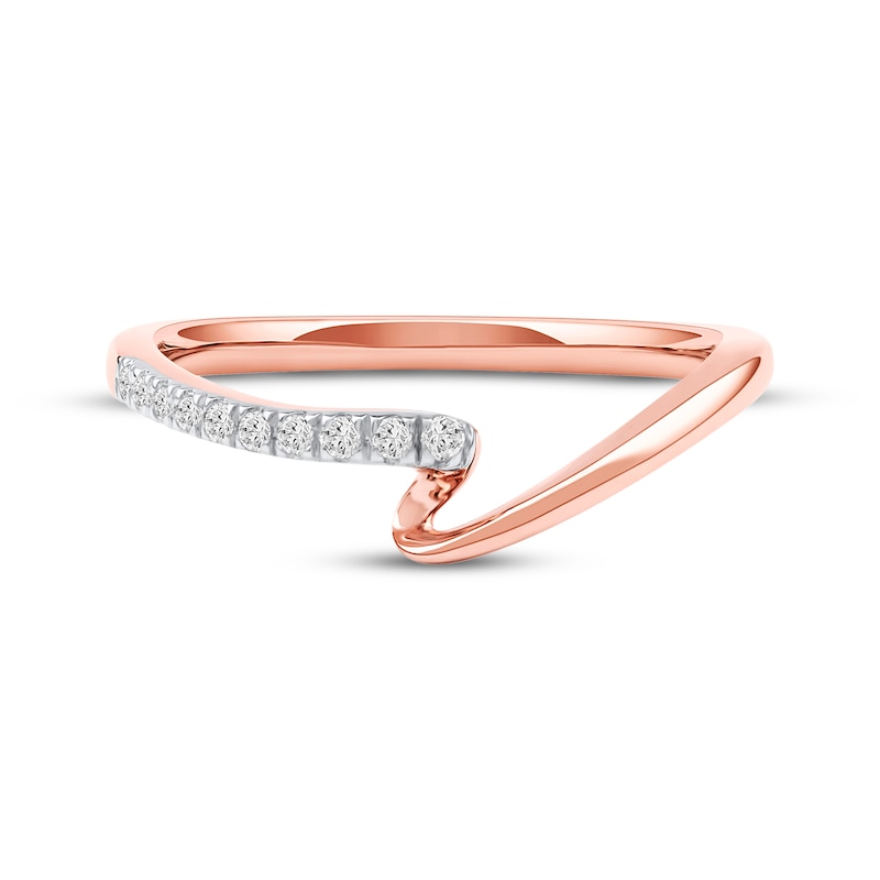 Main Image 3 of Diamond Swirl Anniversary Ring 1/15 ct tw 10K Rose Gold