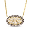 Thumbnail Image 1 of Le Vian Diamond Sideways Oval Necklace 1/2 ct tw 14K Honey Gold 19&quot;