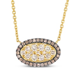 Le Vian Diamond Sideways Oval Necklace 1/2 ct tw 14K Honey Gold 19&quot;