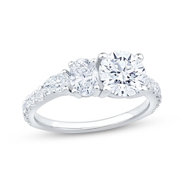 Now + Forever Round-Cut, Oval-Cut & Pear-Shaped Lab-Grown Diamond Engagement Ring 2-1/5 ct tw 14K White Gold