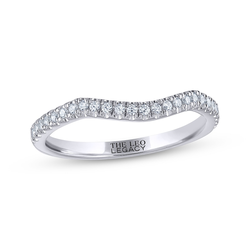 Main Image 1 of THE LEO Legacy Lab-Grown Diamond Contoured Wedding Band 1/5 ct tw 14K White Gold