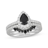 Thumbnail Image 1 of Neil Lane Pear-Shaped Black & White Diamond Bridal Set 1-1/2 ct tw 14K White Gold