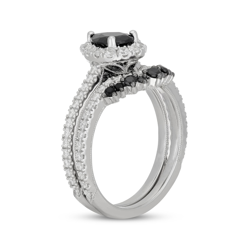 Main Image 2 of Neil Lane Pear-Shaped Black & White Diamond Bridal Set 1-1/2 ct tw 14K White Gold