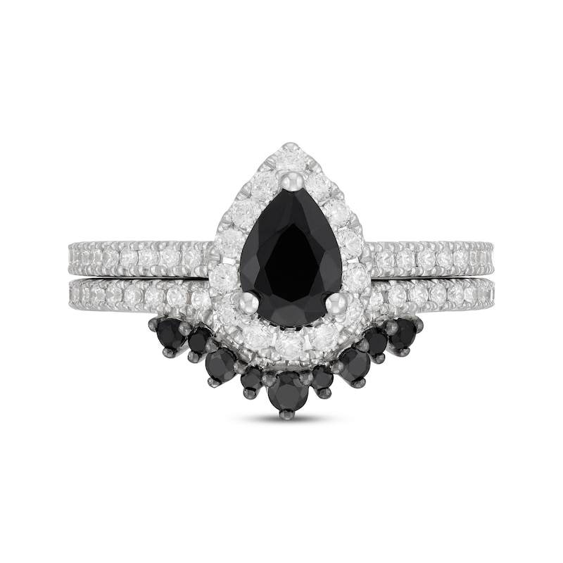 Main Image 3 of Neil Lane Pear-Shaped Black & White Diamond Bridal Set 1-1/2 ct tw 14K White Gold