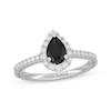 Thumbnail Image 4 of Neil Lane Pear-Shaped Black & White Diamond Engagement Ring 1-1/8 ct tw 14K White Gold