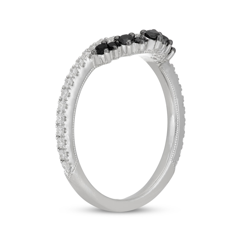 Main Image 8 of Neil Lane Black & White Diamond Contoured Wedding Band 3/8 ct tw 14K White Gold