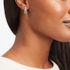 Thumbnail Image 2 of Pear-Shaped Emerald & Round-Cut Diamond Swirl Earrings 1/20 ct tw 10K White Gold