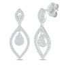 Thumbnail Image 1 of Multi-Diamond Marquise Dangle Earrings 1/2 ct tw 10K White Gold