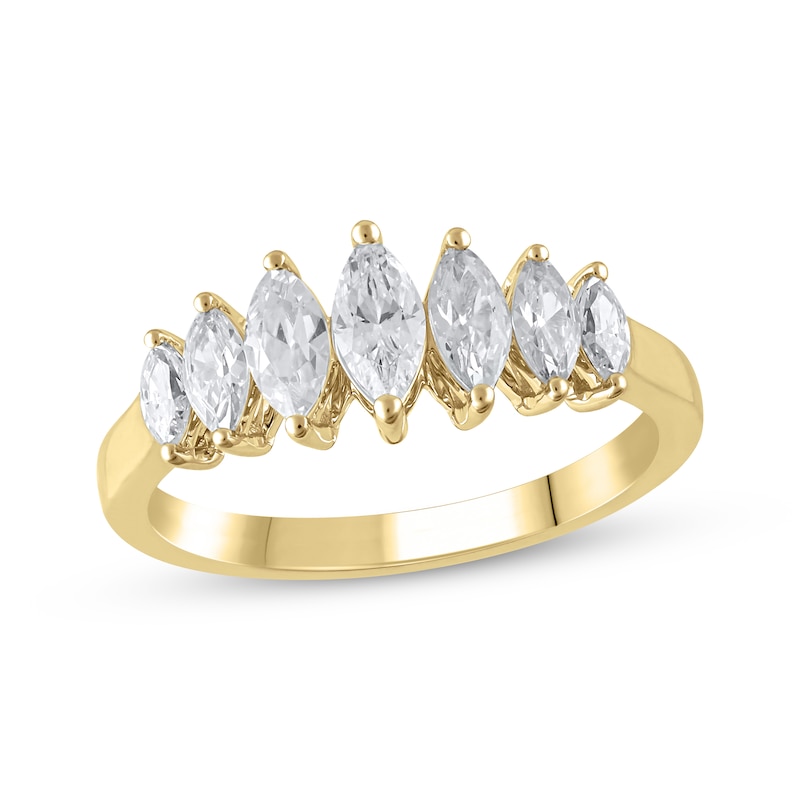 Main Image 1 of Lab-Grown Diamonds by KAY Marquise-Cut Anniversary Band 1 ct tw 14K Yellow Gold