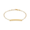 Thumbnail Image 0 of Semi-Solid Bar & Paperclip Chain Bracelet 10K Yellow Gold 7.5"