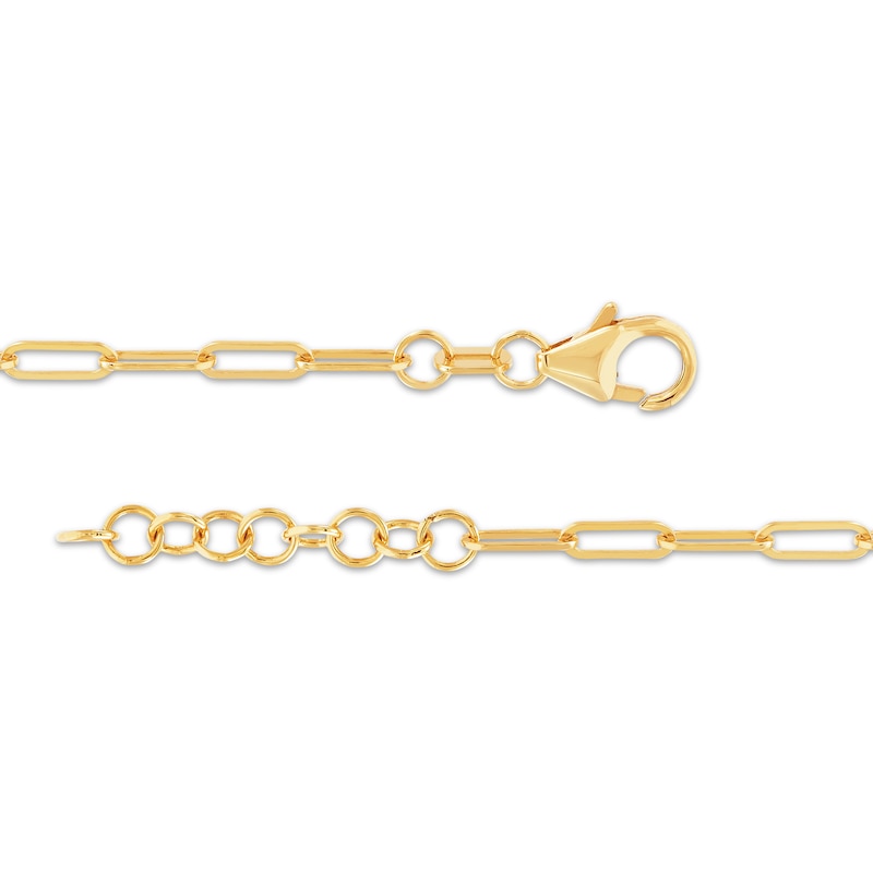 Semi-Solid Bar & Paperclip Chain Bracelet 10K Yellow Gold 7.5"