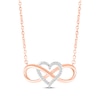 Thumbnail Image 1 of Diamond Heart Infinity Necklace 1/10 ct tw 10K Rose Gold 18&quot;