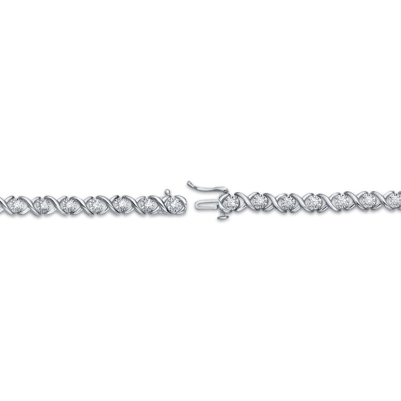 X O Sterling Silver Open Clasp Bracelet