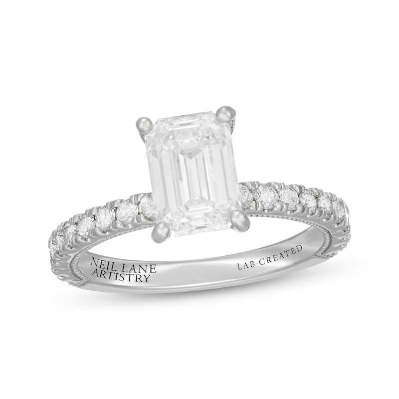 Neil Lane Artistry Emerald-Cut  Lab-Grown diamond Engagement Ring 2-1/2 ct tw 14K White Gold