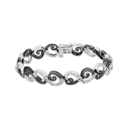 Disney Treasures The Nightmare Before Christmas Heart Diamond Bracelet 1/8 ct tw Sterling Silver 7.25&quot;