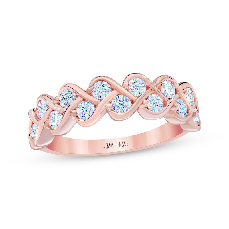 Main Image 1 of THE LEO First Light Diamond Staggered Anniversary Ring 3/4 ct tw 14K Rose Gold