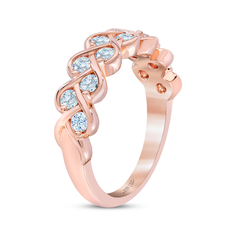 Main Image 2 of THE LEO First Light Diamond Staggered Anniversary Ring 3/4 ct tw 14K Rose Gold