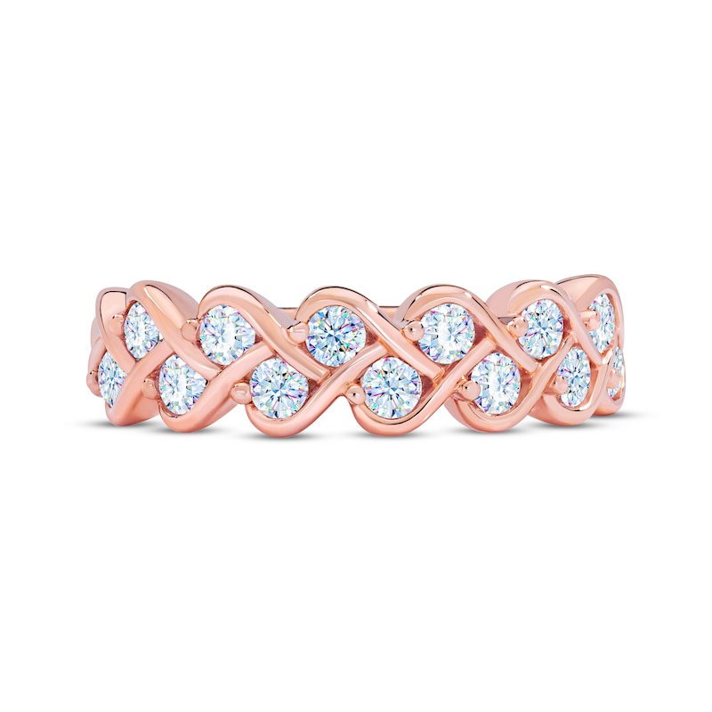 Main Image 3 of THE LEO First Light Diamond Staggered Anniversary Ring 3/4 ct tw 14K Rose Gold