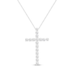 Lab-Grown diamonds by KAY Cross Necklace 2 ct tw 14K White Gold 19&quot;