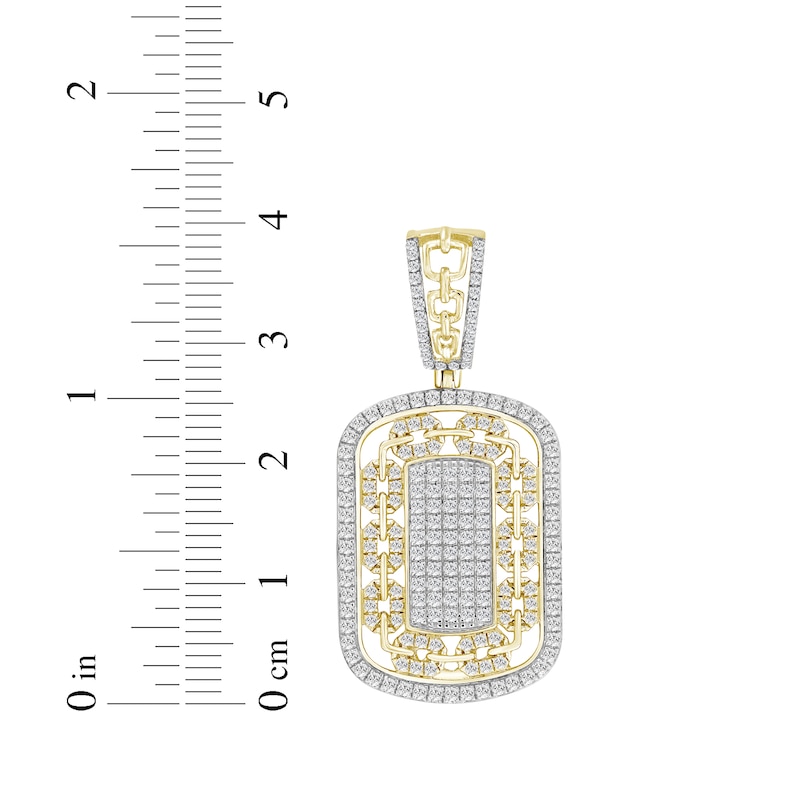 Main Image 3 of Linked Always Men's Diamond Chain Link Dog Tag Charm 1 ct tw 10K Yellow Gold