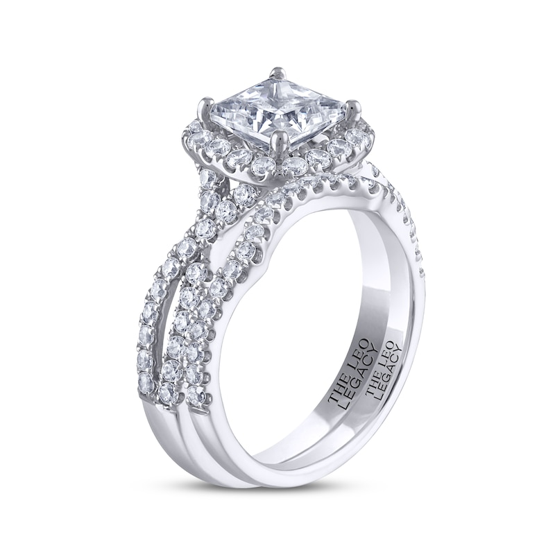 THE LEO Legacy Lab-Created Diamond Bridal Set Princess & Round-Cut Bridal Set 2-1/4 ct tw 14K White Gold