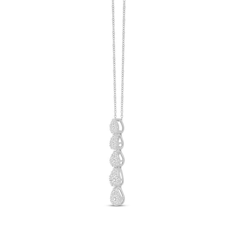 Main Image 2 of Diamond Graduated Pear Drop Necklace 1/2 ct tw 10K White Gold 18&quot;