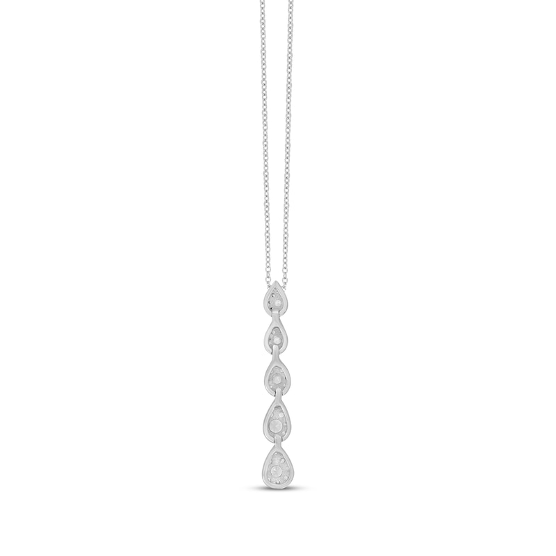 Main Image 3 of Diamond Graduated Pear Drop Necklace 1/2 ct tw 10K White Gold 18&quot;