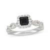 Thumbnail Image 4 of Neil Lane Princess-Cut Black Diamond & White Diamond Engagement Ring 1-1/5 ct tw 14K White Gold