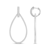 Thumbnail Image 3 of Baguette & Round-Cut Diamond Teardrop Door Knocker Earrings 1-1/2 ct tw 14K White Gold