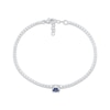 Thumbnail Image 1 of Round-Cut Blue & White Lab-Created Sapphire Bracelet Sterling Silver 7.5”