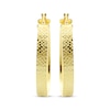 Thumbnail Image 2 of Diamond-Cut Flat Tube Oval Hoop Earrings 10K Yellow Gold