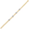 Thumbnail Image 2 of Diamond Oval Link Station Bracelet 1/2 ct tw 10K Yellow Gold 7.25&quot;