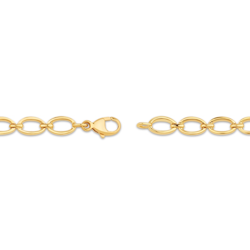 Main Image 3 of Diamond Oval Link Station Bracelet 1/2 ct tw 10K Yellow Gold 7.25&quot;