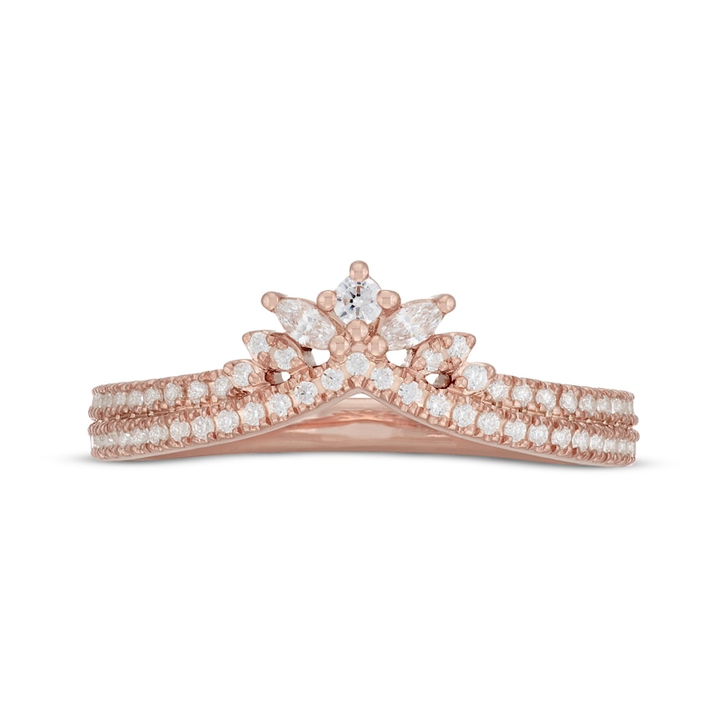 Main Image 3 of Neil Lane Premiere Marquise & Round-Cut Diamond Chevron Anniversary Band 3/8 ct tw 14K Rose Gold