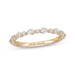 Neil Lane Premiere Pear-Shaped & Round-Cut Diamond Anniversary Band 5/8 ct tw 14K Yellow Gold