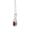 Thumbnail Image 2 of Cushion-Cut Garnet & Trillion-Cut White Lab-Created Sapphire Necklace Sterling Silver 18&quot;