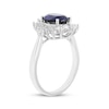 Thumbnail Image 2 of Oval-Cut Blue & White Lab-Created Sapphire Statement Ring Sterling Silver