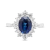 Thumbnail Image 3 of Oval-Cut Blue & White Lab-Created Sapphire Statement Ring Sterling Silver