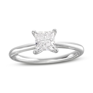 Colorless Diamond Solitaire 1 ct Princess-cut 14K White Gold (F/I1