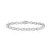 Thumbnail Image 0 of White Lab-Created Sapphire Alternating Bracelet Sterling Silver 7.5"