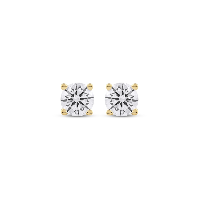 Lab-Grown Diamonds by KAY Round-cut Solitaire Stud Earrings 1/2 ct tw 14K Yellow Gold (F/SI2)