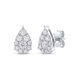 Diamond Teardrop Stud Earrings 1/2 ct tw 10K White Gold