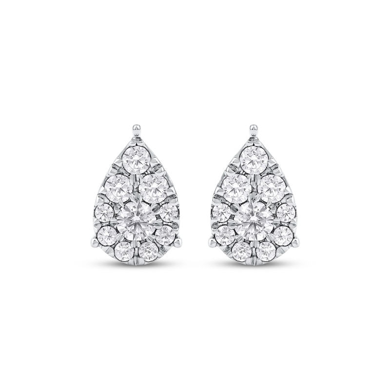 Main Image 2 of Diamond Teardrop Stud Earrings 1/2 ct tw 10K White Gold