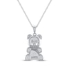 Thumbnail Image 1 of Teddy Bear Jewelry Collection Honoring St. Jude Diamond Necklace 1/20 ct tw Sterling Silver 18&quot;